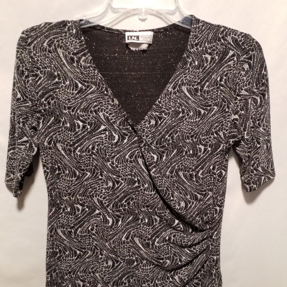 Silver and black Sparkle top